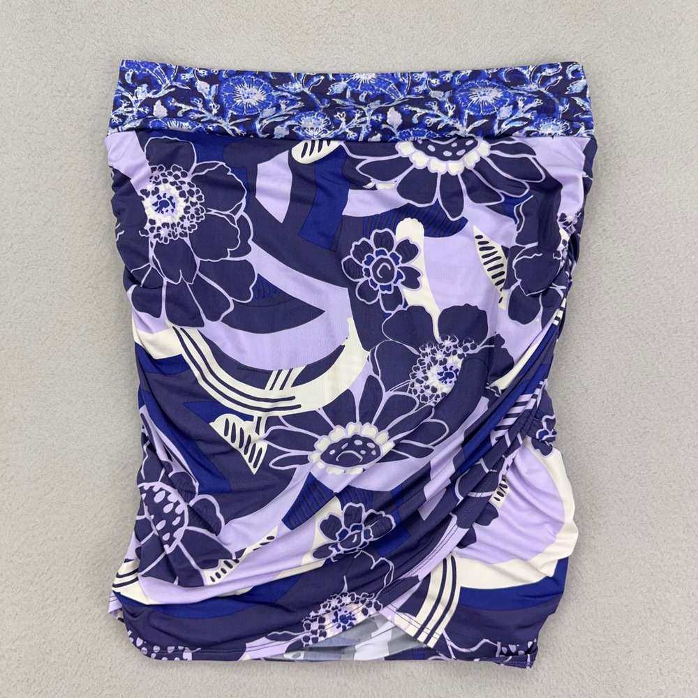 Free People‎ Bodycon Mini Skirt Womens M Purple Abstract Colorful Floral Y2K